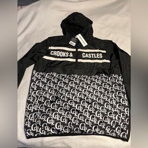 Crooks and castles half zip windbreaker